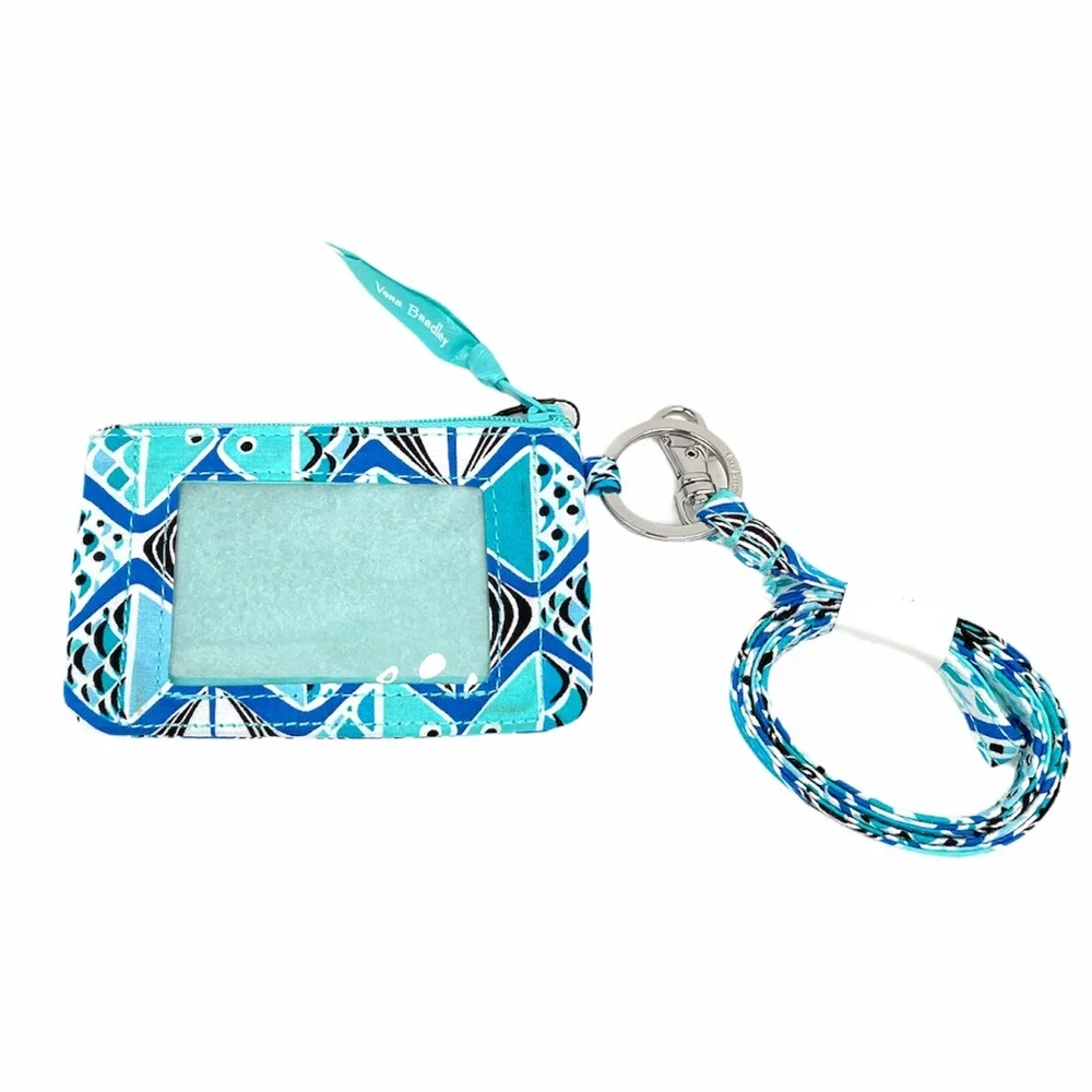 Vera Bradley Zip ID Case & Lanyard Go Fish Blue